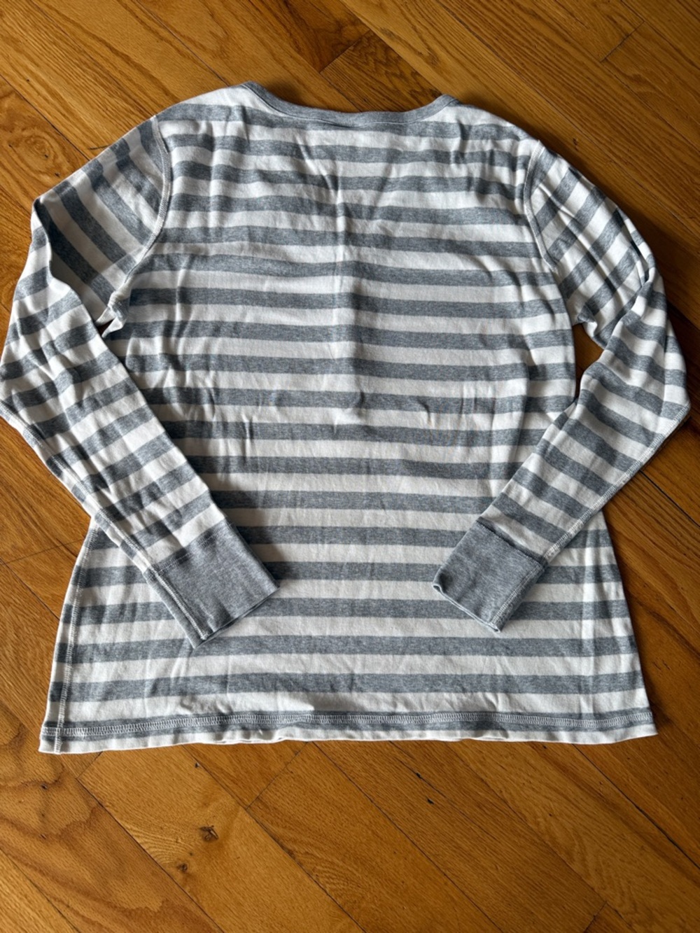 Hanna Andersson Organic Heather Gray White Striped Pajamas Adult Womens Set XL - Picture 4 of 11